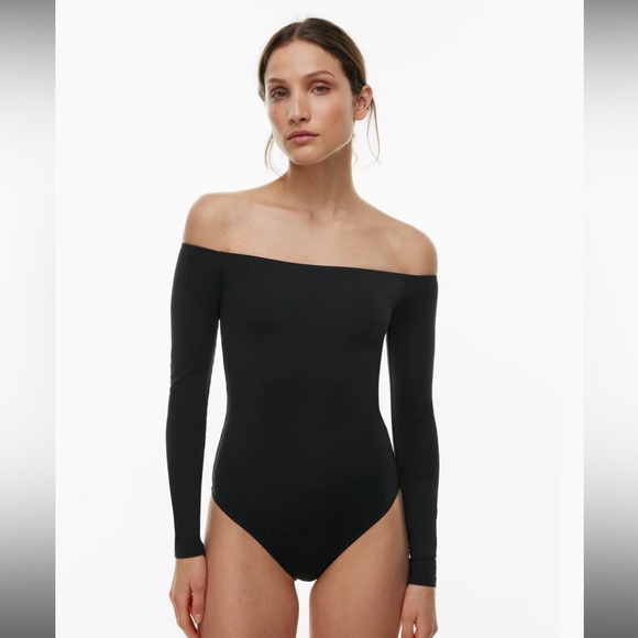 Babaton Tops - Aritzia Babaton Contour Off-the-Shoulder Longsleeve Bodysuit thong-cut bottom